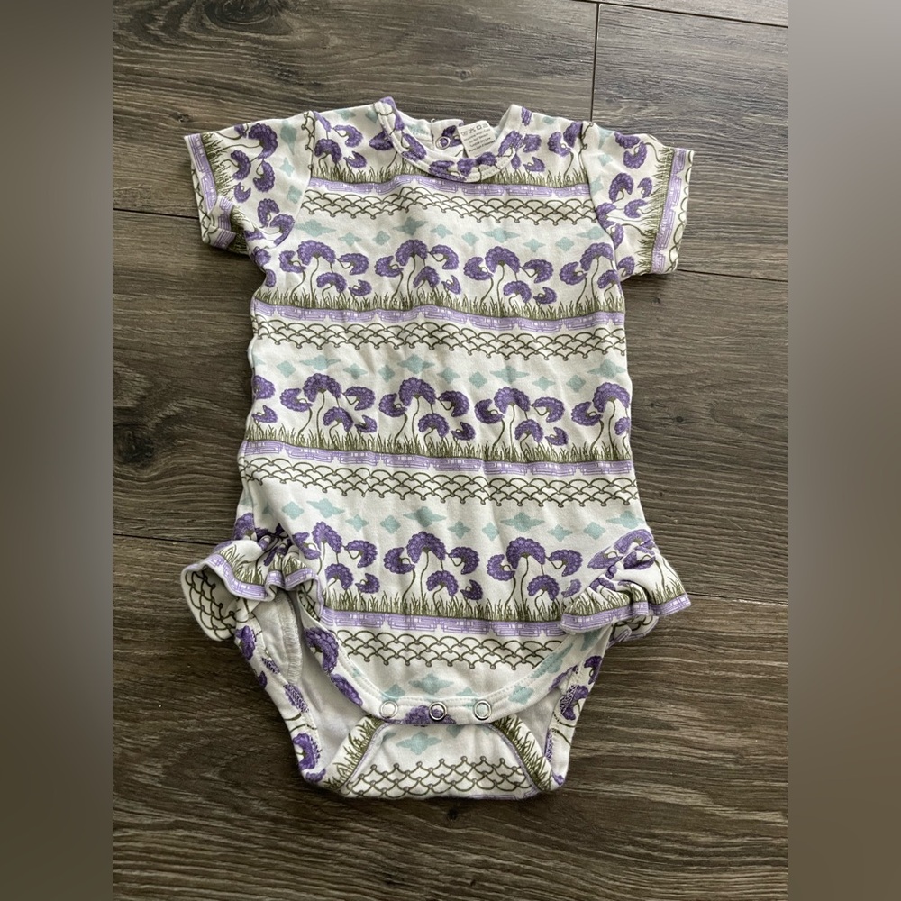 Kate Quinn Purple and Cream Floral Bodysuit